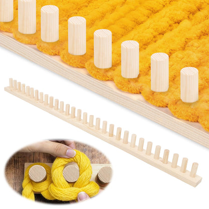 46" Chunky Blanket Frame, No Needle and Adjustable Size Hand Knitting Kit Portable Extra Large Weaving Blanket Maker Craft Kit for Home Decor