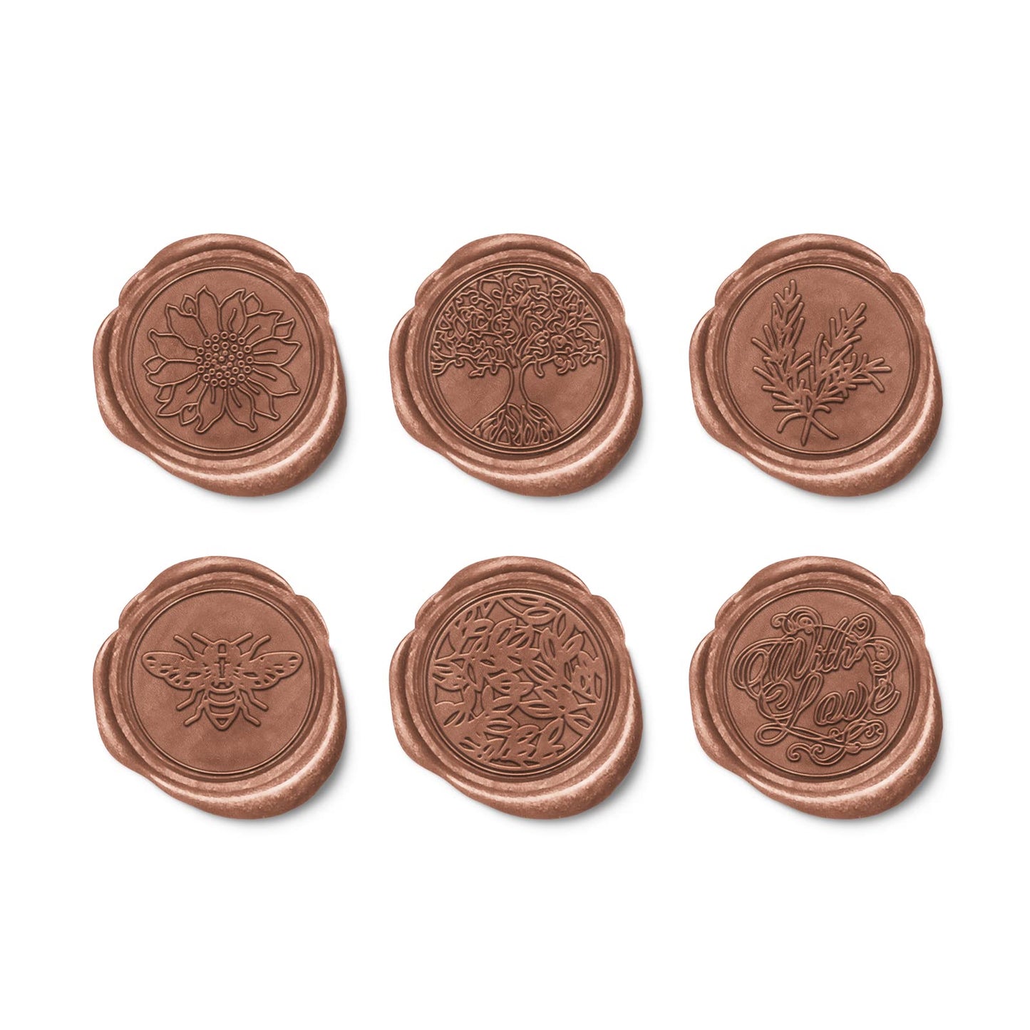 Wax Seal Stamp Set,Ailtuer 6 Pieces Plant Series Sealing Wax Stamp Heads + 1 Wooden Hilt, Vintage Seal Wax Stamp Kit with Gift Box (Botanical Set)