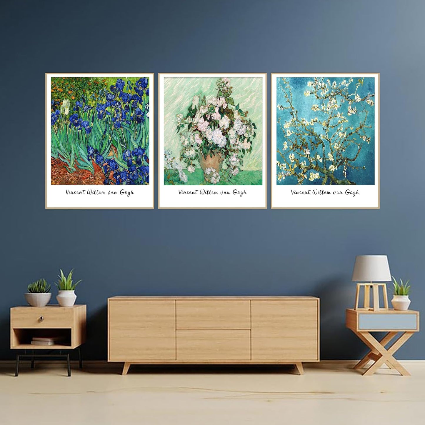 KICHANG 3 Pack Flowers Diamond Art Kits for Adults Beginners,Full Round Drill DIY Van Gogh Diamond Painting Kits,Paint by Diamonds Dot Gem Art Crystal Easy, Home Wall Decor Funny&Gift-12x16in