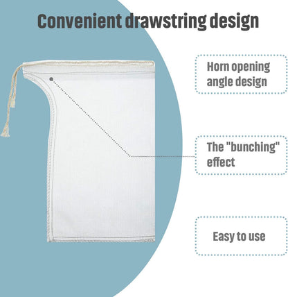 Shappy Compost Tea Bag, Pump Strainer Mesh Filter Bag with Drawstring, 600 ?m for Preventing Clogging (10 Pieces)
