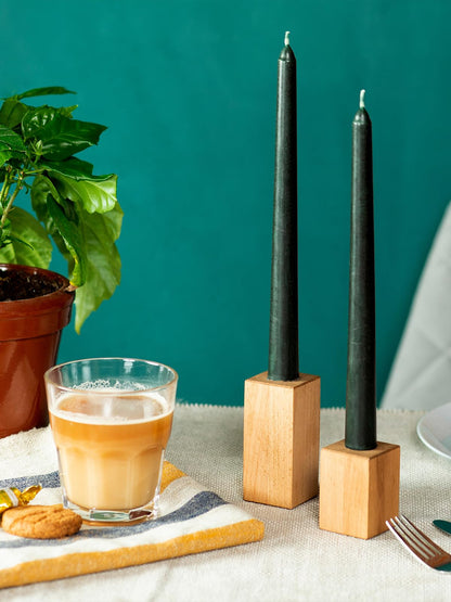 CANDWAX Black 10 inch Taper Candles Pack of 4 - Unscented Smokeless Dripless Tall Candle Sticks - Perfect for Home Decor, Special Occasions and Ordinary Events - Black Taper Candles