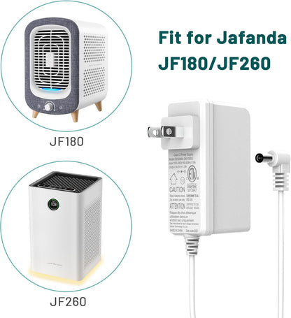 Air Purifier Power Adapter Charger for Jafaenda JF180/JF260 Replacement Charger 24V 1.5A, White US/CA