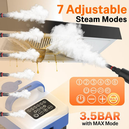 2500W Handheld Steam Cleaner with 16pcs Accessories & 1.6L Tank, 10S Fast Heating & High Temperature Portable Steam Cleaner for Home, Car, Steamer for Cleaning Windows, Grout, Upholstery and More