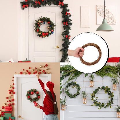 KUKLIPJIM 10 Pcs 8 inch Natural Grapevine Wreath Set, Hand-Woven Vine Branch Wreaths for DIY Crafts, Christmas Decorations, Home & Event Styling