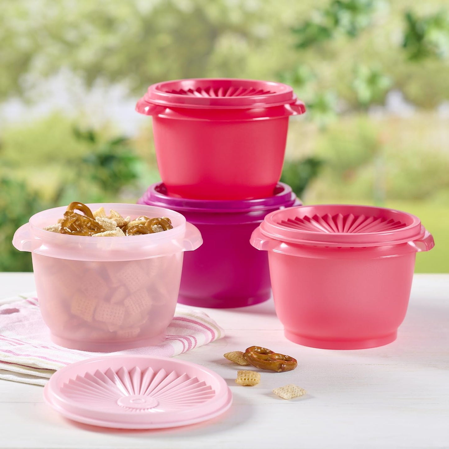 Tupperware Heritage Collection, New 16 Piece Food Storage Container Set in Vintage Pink, Dishwasher Safe and BPA Free (8 containers, 8 lids)