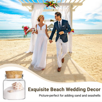 Tideme 48 Pcs Mini Glass Bottles with Cork, 50ml Mini Candy Vials, Decorative Sand Bottles for Wedding