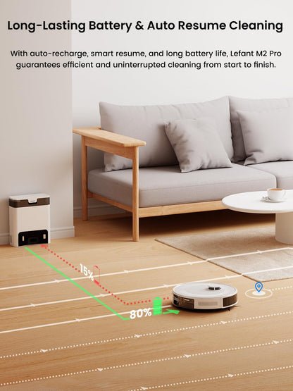 Lefant LiDAR Robot Vacuum and Mop, 450ml Visible Dustbin, Upgraded 190° PSD Obstacle Avoidance, Customized Cleaning, Multi-Floor Mapping, 150 Mins Runtime, WiFi/Alexa/APP, Pet Hair & Carpets, M330 Pro
