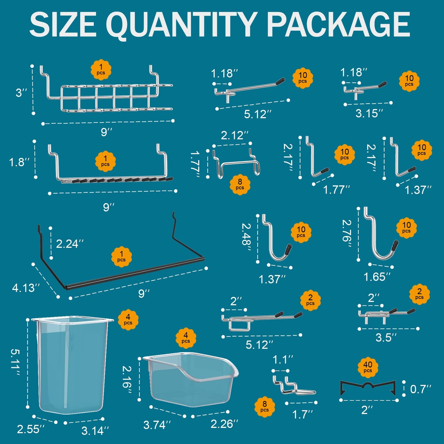 Daanxw Peg Board Kit, Includes Pegboard and Accessories,with Hooks and Bins,Peg Board Wall Organizer for Office,Ornaments Display,Crafts Organization (129, White)