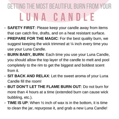 LUNA CANDLE CO. Simple Lavender Scented Jar Candle, Soy Wax, 11oz. Glass, Up to 110 Hours of Burn Time, Tranquility, Perfect for Yoga and Spa, Relax and Unwind, Made in The USA- Peaceful