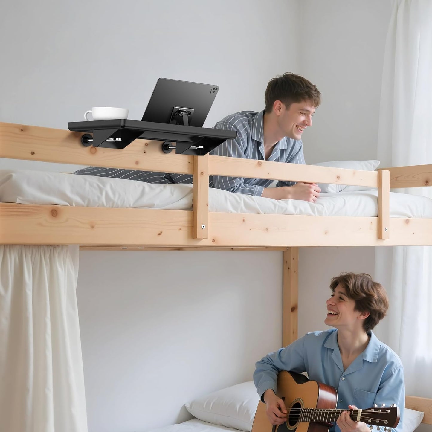 Loft Shelf for Bunk Bed,Dorm Bed Shelf, Clip on Bed Side Table Tray Organizer for Dorm Bed, College Dorm Room