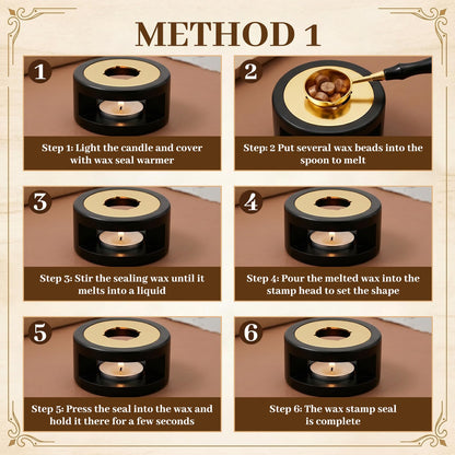 18Pcs Wax Seal Stamp Kit,Classic Sealing Wax Stamp Heads with Wooden Handle Metal Wax Seal Molds, Wax Warmer Melting Spoon Silicone Mat for Wedding Invitation Letter Envelope Gift Cards DIY Crafts