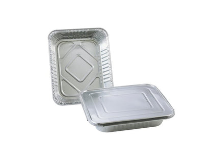 Aluminum Pans With Lids 9x13 [10 Sets] Aluminum Foil Pans Trays With Lids - Half Size Tin Foil Disposable Pans For Baking, Cake Serving Dishes, Roasting, Heating, Serving & Lining Steam-Table Trays