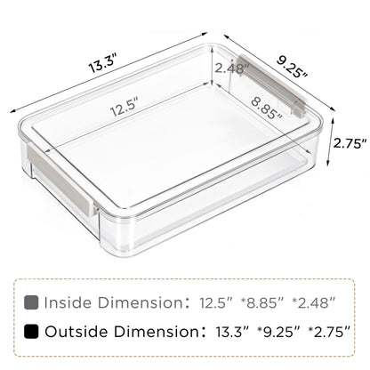 Citylife 2 PCS 6 Qt Plastic Storage Bins with Lids and Latches, Portable Stackable Storage Bins, Clear Plastic File Box for Organizing A4 Paper, Letters, Documents, Art Supplies, and Crafts
