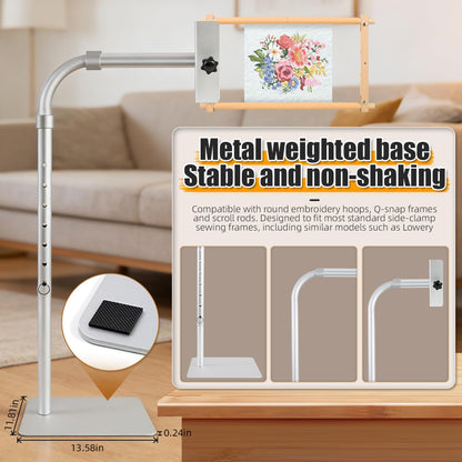 JYPGQRT Upgraded Adjustable Workstand Fit for Lowery with Side Clamp,Adjustable Rotating Needlepoint Workstand, Heavy Duty Metal, Fits Q-Snap