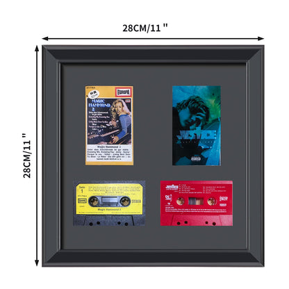 Cassette Tape Storage Shadow Box Display Cabinet,Cassette Storage Display Frame,Cassette Tape Case Display Frame with EVA Foam Lining,Retro Music Decor,Cassette Collection Display,Cassette Tape Holder