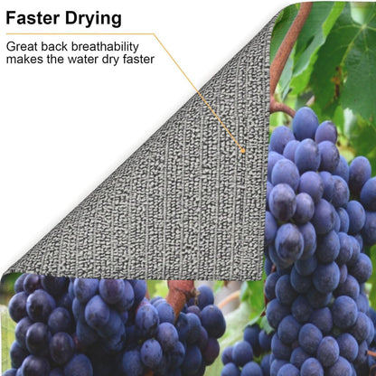 Fruit Purple Grapes Photo Absorbent Dish Drying Mats for Kitchen, Reversible Dish Pad Drainer Countertop Mats 18 x 16 In