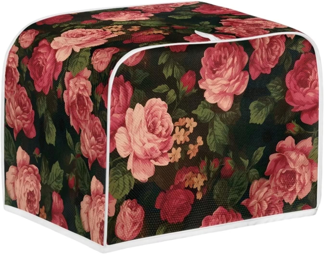 Flower Peony Toaster Cover 4 Slice, Dustproof Bakeware Cover for Small Appliance Decoration Accessories