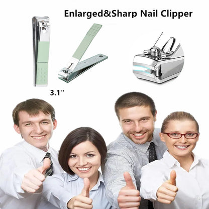 Manicure Set Nail Clipper Set Men Women Nail Clippers Toenail Fingernail Cutters Personal Care Tools Manicure Pedicure Tools with Travel Case Grooming Kit Present for Men Women Family Friends
