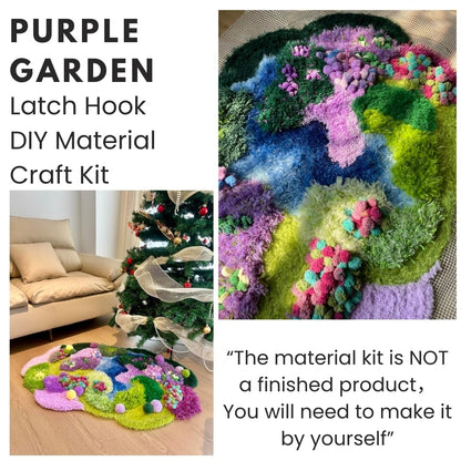 Latch Hook Rug Kit DIY Crochet Carpet for Adults Kids Beginners, Moss Garden Pre-Printed Canvas Yarn Rug Hooking Kits, Creative Craft Home Decor Ideal for Learning Rug Making