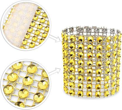 KPOSIYA Napkin Rings - Pack of 60 Rhinestone Diamond Adornment for Weddings and Holiday Parties
