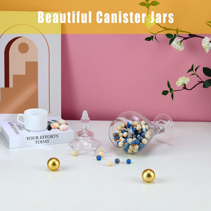 REFSAVER Apothecary Jars Glass Decorative Candy Jars,Candy Buffet Display, Elegant Storage Jar, Decorative Wedding Candy Organizer Canisters Style B