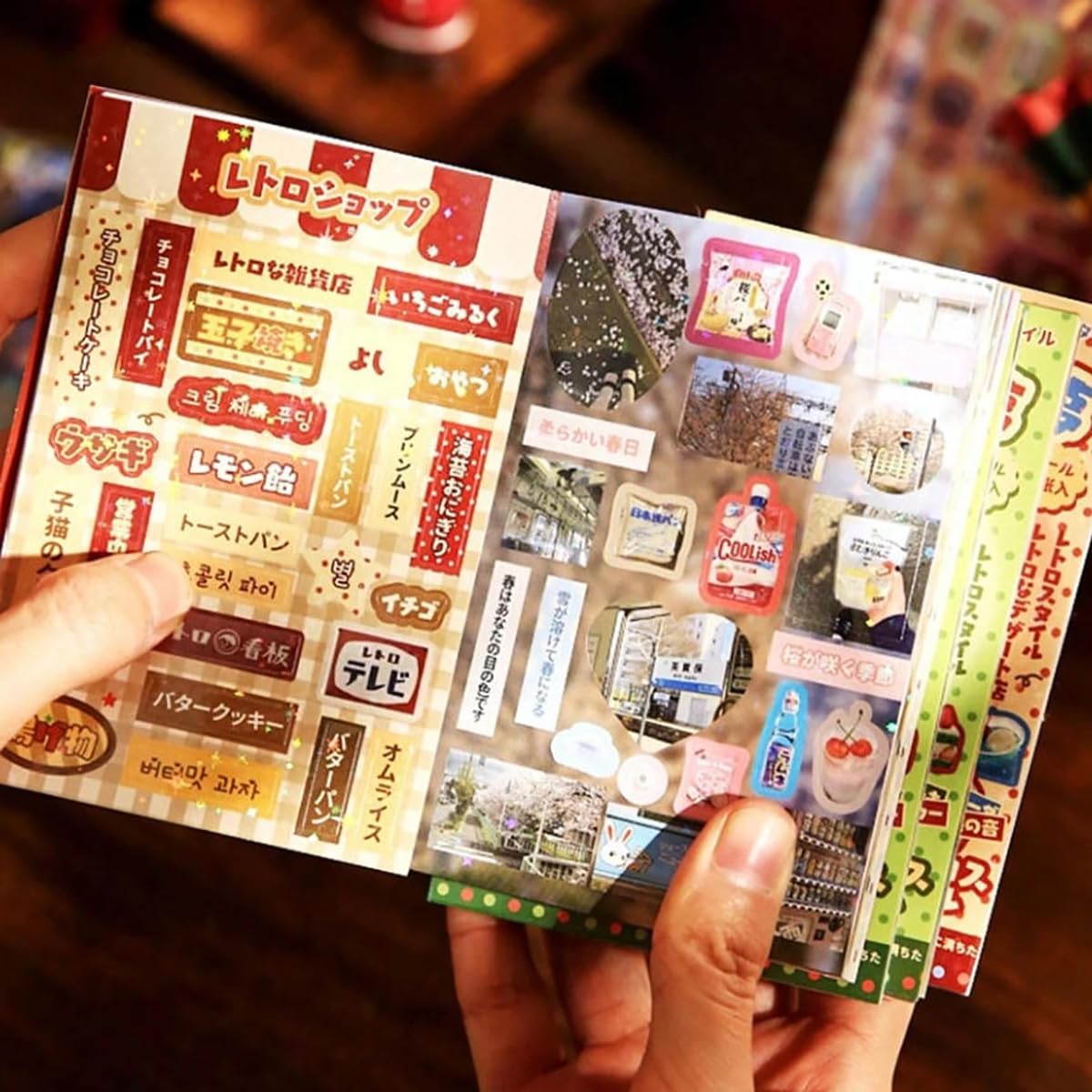 Japanese Kawaii Sticker Book 2 Pack, Die-Cut Cute Food & Manga Style Aesthetic Stickers for Journaling, Scrapbooking, Planners, Junk Journal Supplies (A+B)