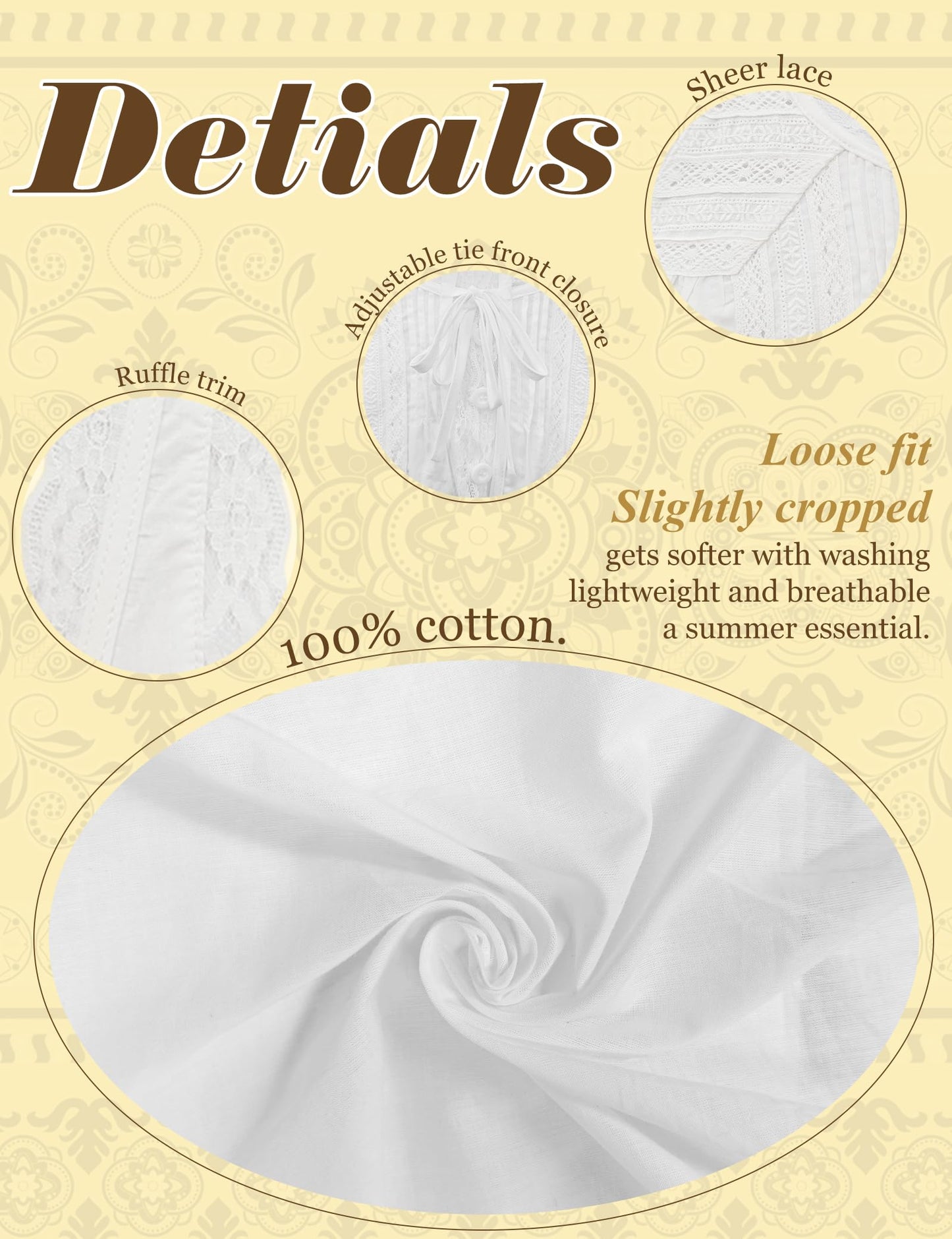 Womens Summer Boho Lace Tie Front Tank Beach Vacation White Tops People Free Dupes Tops Button Down Sleeveless Blouses Ruffled Chiffon Mesh Chiffon Crop Fashion Cute 2025 Y2K Tank Top Clothes