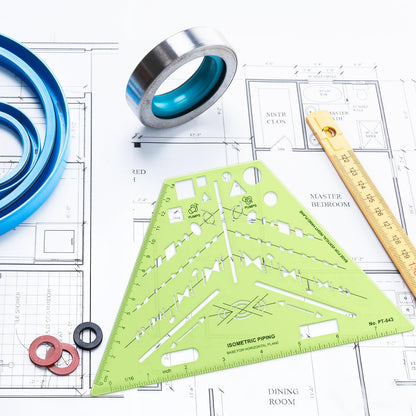 Tosstuki 2 Pack Isometric Piping Template Professional Plumbing Elevation Template Guide Electrical Drafting Isometric Piping Drawing Stencil