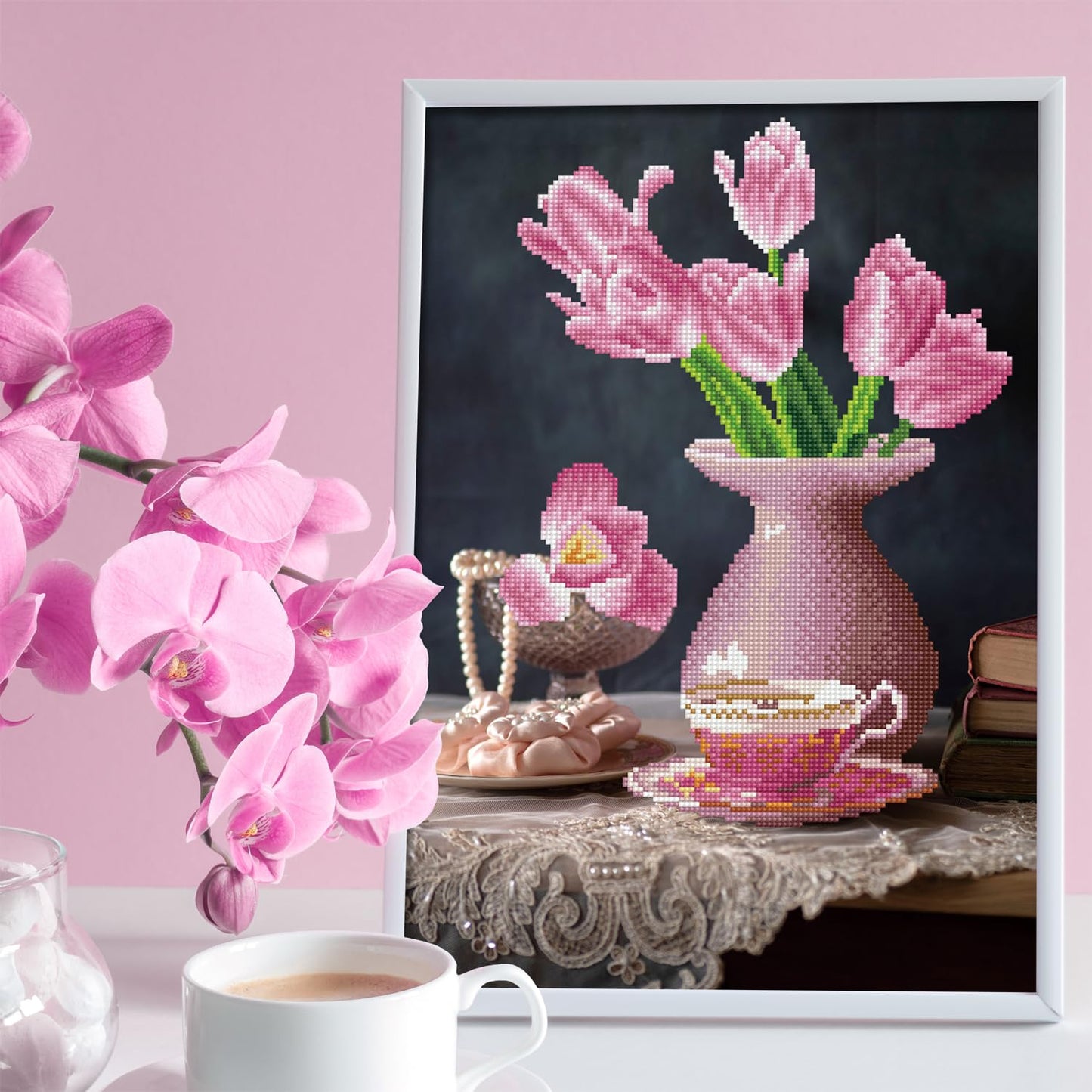 DIAMOND DOTZ Daybreak Tulips Diamond Painting Kits for Adults - Diamond Art Kits a Relaxing Creative Craft Kit with Dotz Gems 13.6x20.5