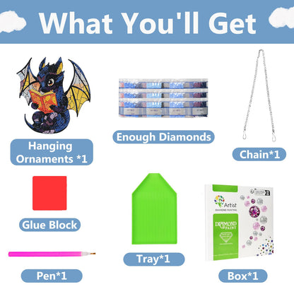 Dragon Hanging Diamond Art Kits for Adults, Dragon Diamond Art Suncatchers, 5D Gem Art, Sun Catchers Indoor Window Acrylic DIY Crafts for Gift Home Decor