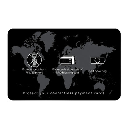 SaiTech IT 5 Pack RFID Blocking Card NFC Contactless Debit/Credit Card ATM Passport Protector ideal for Men & women slim with World map design perfectly fit in wallet(Black)