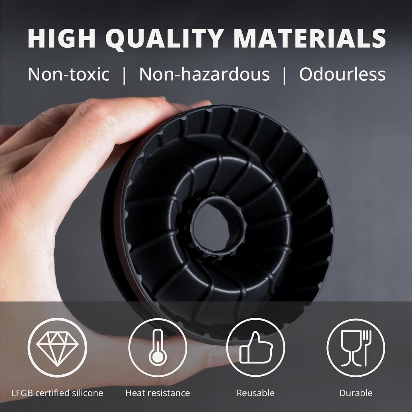 Collapsible Coffee Dripper - Silicone Reusable Pour Over Coffee Maker for Camping, 1-2 Cup (Black)