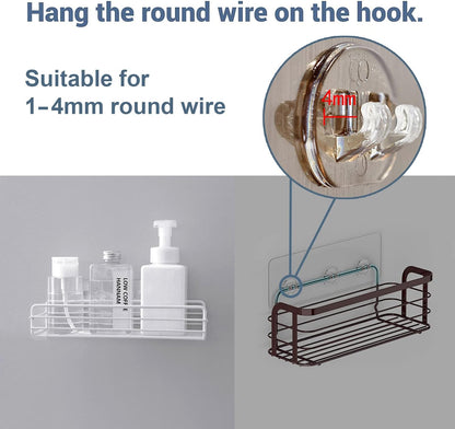 12 Pcs Shower Caddy Adhesive Hooks Replacement Storage Shelf Basket Strips Hook/No Drilling Strong Adhesive