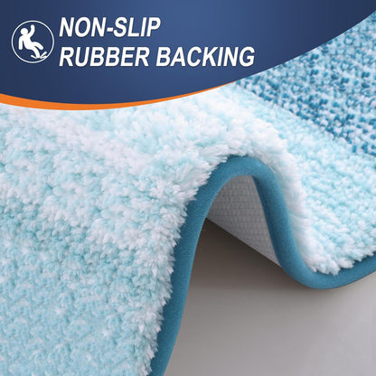 OLANLY Bathroom Runner Rug - Extra Soft Microfiber Mat with Rubber Backing | Quick Dry, Washable, 59x24, Peacock Blue