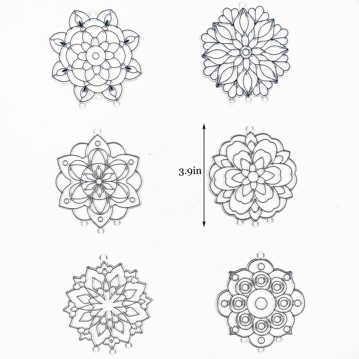Ayhuhra 30 Sets Mandala Suncatchers Wind Chimes Craft Kits DIY Window Art Suncatcher Mandala Flower Craft Art Kit for Spring Summer Party Activities Art Project Party Favors
