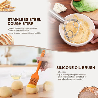 26PCS (34OZ), Set 2 Sourdough Starter Kit, Sourdough Bread Baking Supplies, Including a Sourdough Starter Jar Silicone
