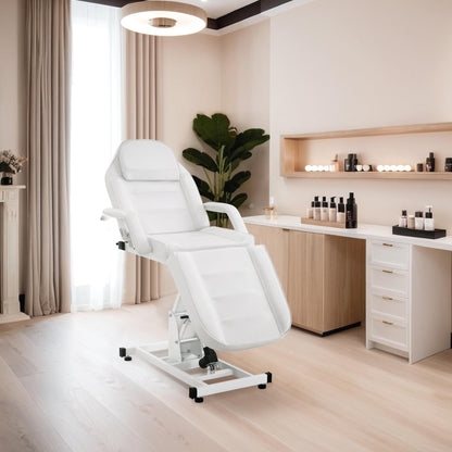 BarberPub Salon SPA Massage Bed Tattoo Chair Facial Adjustable Table Beauty Equipment 0100 (White)