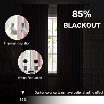 120 Inches (52 120 Inch, 2 DUALIFE Back Tab and Rod Pocket Curtains Long - Thermal Insulated Living Room Blackout