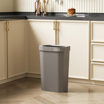 WDPUCHU 4 Gallon, Small Slim Garbage Can, Open Top Trash Can for Bathroom, Kitchen, Office, Bedroom, Living Room (Grey)