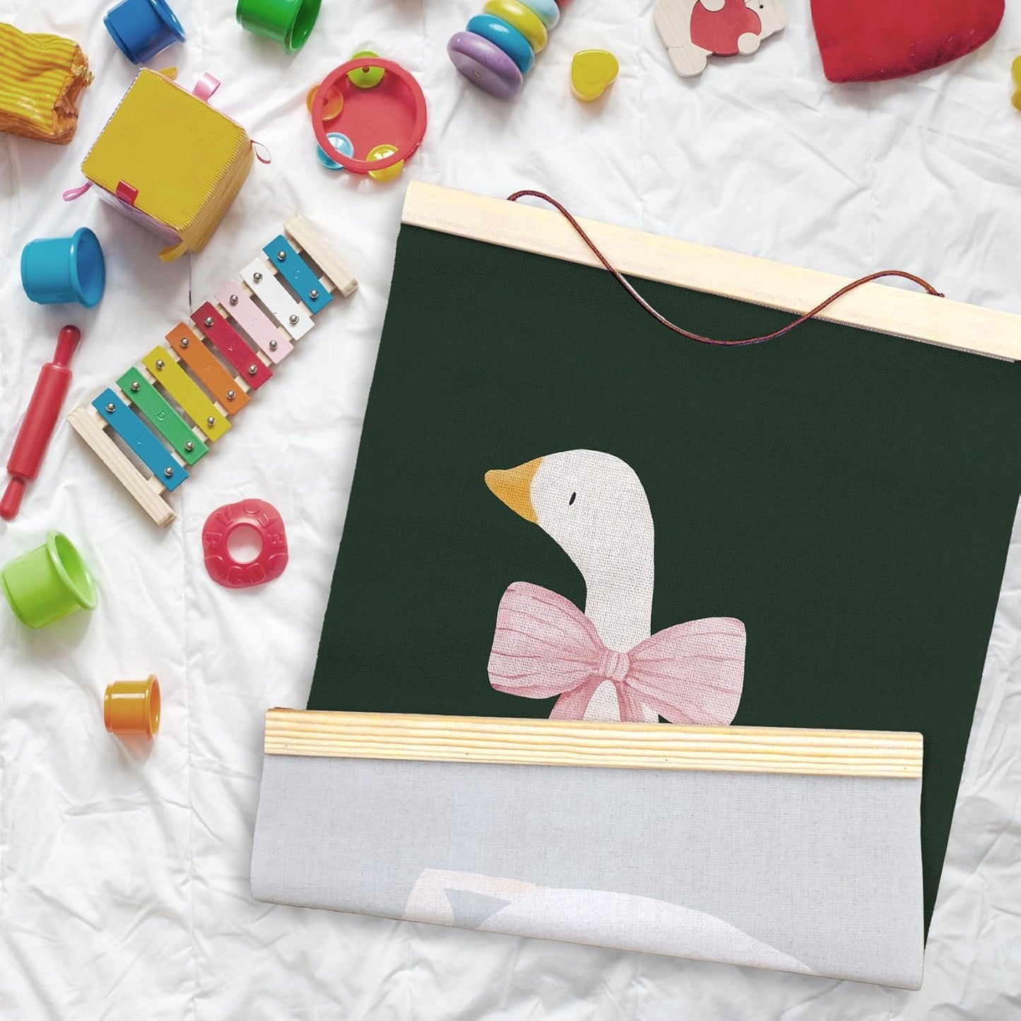 12x16 inch, LKETW Silly Goose Wall Art - Goose Nursery Decor Poster Hanger Frame Goose Gifts, Cute Goose Wall Art