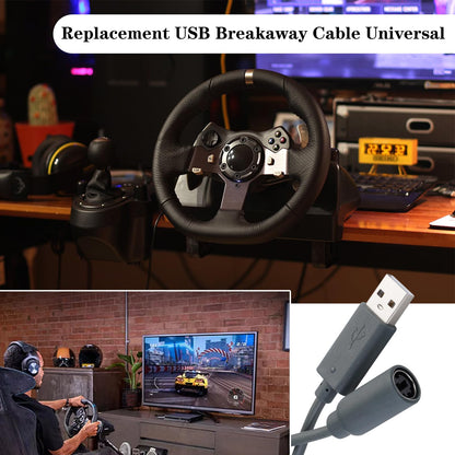CSDWELL USB Breakaway Cable for Logitech G920 G923 G27 G29 Driving Force & Thrustmaster Ferrari 458 Spider Racing Wheel Cord, Guitar Hero & Xbox USB Plug