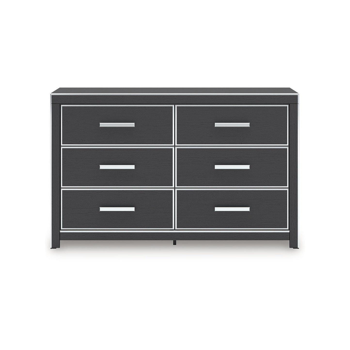 Signature Design by Ashley Ravalori Contemporary 6-Drawer Dresser with Wood Finish, Black
