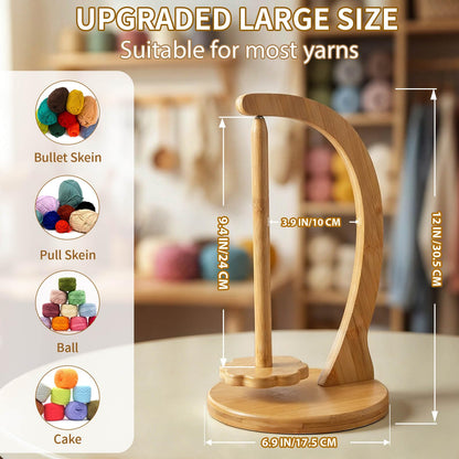 SPEENSUN Yarn Holder for Crocheting, Crochet Yarn Holder, Upgrade Larger Size & Magnetic Yarn Ball Holder for Most Yarns, Rotating Yarn Holder Hold Yarn Up to 1.1 lbs with Packaging Box
