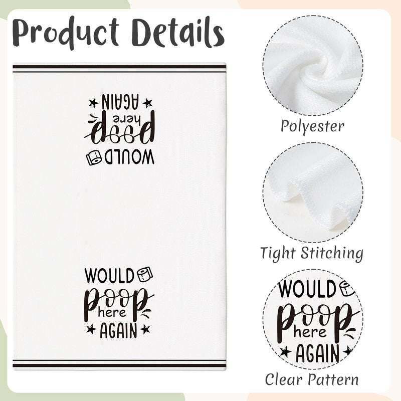 AellasNervalt Funny Sayings Hand Towel - 6Pcs Sweet Cheeks Fun Bathroom Decorative Absorbent Soft Polyester Towels for Bathroom Bar Dining Room Kitchen Decor, Housewarming Gift for Hostess Home Friend