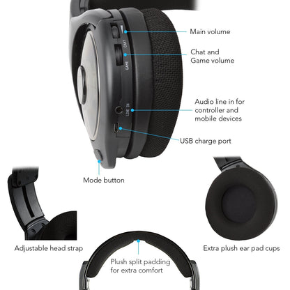 PDP Xbox One Afterglow AG 9+ Prismatic True Wireless Gaming Headset, Black, Pack of 1