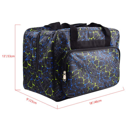 TLBTEK Black Sewing Machine Carrying Case,Universal Canvas Carry Tote Bag,Portable Padded Storage Dust Cover with Pockets for Sewing Machine