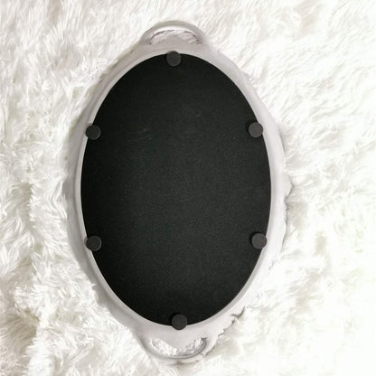 Oval Decorative Mirror Tray - French Style Makeup Organizer, Jewelry Organizer, 9.8"x14.6"