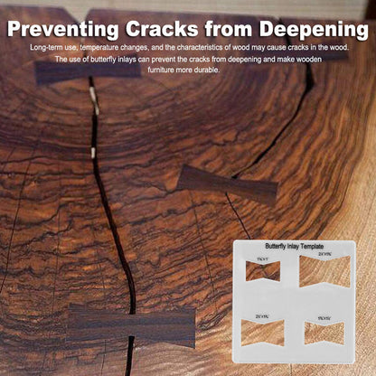 Butterfly Inlay Template Acrylic Woodworking Decoration Router Jig for Furniture Repair Precise Cut Clip (Butterfly Inlay Template)