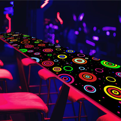 Haull 118 x 39 Inch Glow in The Dark Party Supplies Neon Party Decorations Light up Dance Floor Blacklight Rug UV Reactive Fluorescent for Carnival Birthday Wedding Favors(Ring)