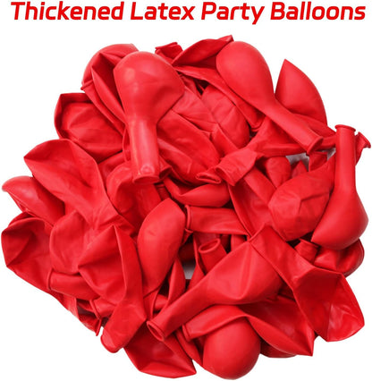 ASIYUHY Red Balloons - 12 Inch Thick Latex Helium Balloons with Ribbons | Perfect for Christmas, Valentine's, Birthdays & Baby Showers